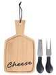 Käsebrett aus Holz mit Käsemesser und Gabel aus Edelstahl als 3-teiliges Set 1