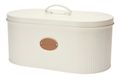 Brotkasten Weiß Metall mit Deckel Oval Brotbox Aufbewahrung Brot 33 cm 1