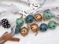 Deko Glöckchen Grün Salbei Gold Weihnachten Hängedeko Basteln Adventskranz 4