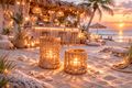 Deko Seegras Laterne mit Glaswindlicht – maritime Boho Windlicht Laterne in Natur, wählbar in 2 Größen  4