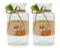 Vasen Fuchs Orange Glas Tischdeko Kindergeburtstag Herbst Deko 2 Stück 1
