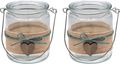 Windlicht Teelichtglas Romantische Tischdekoration Salbei Herz Hochzeit 2 Stück 1