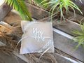 Ringkissen Hochzeit Boho Leinen Natur Spitze Trauringe Kissen 14 x 14 cm 4