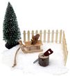 Wichtel Zubehör Weihnachtswichtel Deko Wichteldorf Schlitten Tanne Säge 1