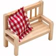 Wichtel Zubehör Holzbank mit Kissen Wichteldorf Puppenhaus Miniatur Set 2-teilig 1