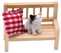 Miniatur Wichtel Deko Set mit Bank, Kissen & Katze – liebevolles Zubehör für Wichteltür & Puppenhaus 2