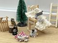 Schaukelstuhl mit Decke und Strickzeug Z- Wichtel Zubehör Puppenhäuser Adventsdeko DIY-Dioramen Basteln 2