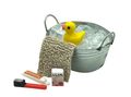 Wichtel Zubehör Metall-Wanne Seife Zahnbürste Zahnpaste Badeente Miniatur Set 5-teilig 1