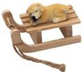 Wichtel Zubehör Schlitten Hund liegend Weihnachten Miniatur Set 2-teilig 1