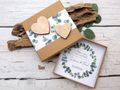 Hochzeit Vintage Geldgeschenk Brautpaar Eukalyptus Kraft Herz  3