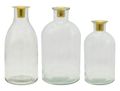 Kerzenhalter Stabkerzenhalter Glas Vase Klar Halterung Gold Tischdeko Hochzeit Verschiedene Größen 1