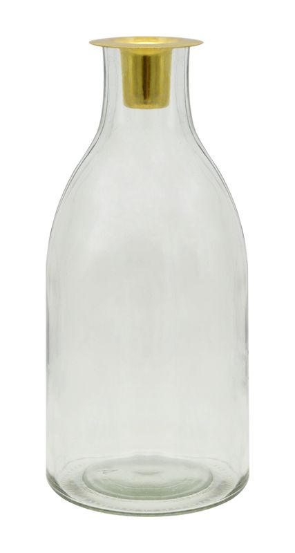 Vase mit schmalem Hals Kerzenhalter Stabkerzenhalter Glas Vase Klar Halterung Gold Tischdeko Hochzeit Verschiedene Größen