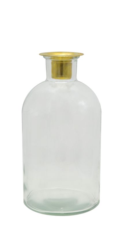 Vase mit Kerzenhalter Stabkerzenhalter Glas Vase Klar Halterung Gold Tischdeko Hochzeit Verschiedene Größen