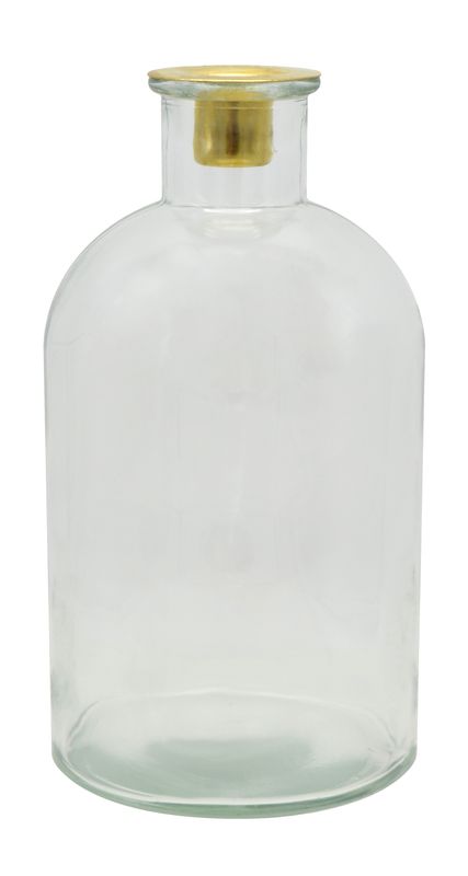 Vase und Kerzenhalter Stabkerzenhalter Glas Vase Klar Halterung Gold Tischdeko Hochzeit Verschiedene Größen