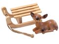Wichtel Zubehör Rehkitz Schlitten Wichteldorf Weihnachten Miniatur Set 2-teilig 1
