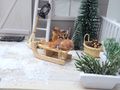 Miniatur Wichtel Zubehör Winterwald mit Schlitten und Rehkitz 5