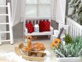 Miniatur-Set mit Holzschlitten und Rehkitz – ideal für Puppenhäuser, DIY-Dioramen, Bastelprojekte & Winterdeko 3