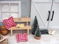 Wichtel Wichteltür Holzbank Hund Puppenhaus Miniaturen Miniaturenwelt Miniaturmöbel  DIY Dioramen Basteln 5