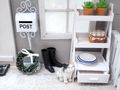Wichtelzubehör schwarze Miniatur Garten Gummistiefel Deko Stiefel Puppenhaus 3
