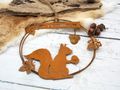  Herbst und Winter Deko Türkranz Eichhörnchen Metallschild Willkommen aus Rost Ø 20cm 3