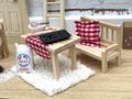 Holzbank Miniatur Wichtelzubehör für ein Wichteldorf Puppenstube Deko 2