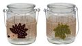 Windlicht Glas Natur Igel Braun Blatt Grün Tischdeko Herbst Teelichtglas 2 Stück 1