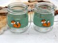 Windlicht Glas Salbei Fuchs Orange Tischdeko Herbst Teelichtglas 2 Stück 2