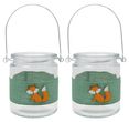 Windlicht Glas Salbei Fuchs Orange Tischdeko Herbst Teelichtglas 2 Stück 1