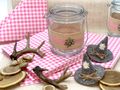 Bayrische Oktoberfest Tischdekoration für Ihre Bierzelt Party in Rosa/Weiß kariert als SET 2