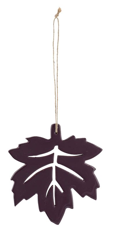Herbstdeko Blatt aus Holz Aufhänger Lackiert in Lila