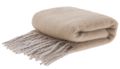 Wohndecke Decke Fransen Beige Taupe Kuscheldecke Plaid Polyester 127 x 152 cm 1