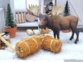 Stroh Miniatur Strohbündel aus Reisstroh als Deko für eine Wichteltür Puppenhaus Modellbau oder Krippe 2