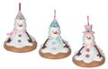 Weihnachtsbaumschmuck Anhänger Schneemann auf Keks in Zuckerguss-Optik als Baumschmuck & Weihnachtsdeko 9 cm, Kunststoff 1