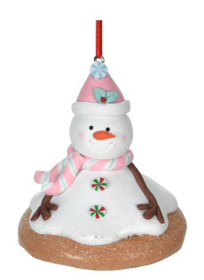 Schneemann Anhänger Christbaumschmuck Keks Pastell Kinderzimmer Konditorei Deko Kunststoff 3 Motive 9cm