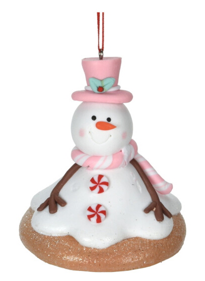 Schneemann Anhänger Christbaumschmuck Keks Pastell Kinderzimmer Konditorei Deko Kunststoff 3 Motive 9cm