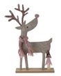 Dekorativer Aufsteller für Weihnachten - Rentier aus Filz mit stabilem Standfuß aus Holz  32cm 2