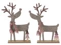 Deko Rentier mit Schal Hirsch Holz Filz Dekofigur 2fach sortiert Weihnachten 32cm 1