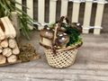 Wichtel Zubehör Körbchen Korb Pilze Weihnachten Miniatur Krippe 3,5 cm 3