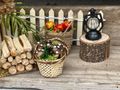 Wichtel Zubehör Körbchen Korb Pilze Weihnachten Miniatur 3,5 cm 5