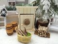Wichtel Zubehör Miniatur Korb mit Brennholz für die Wichteltür, die Weihnachtskrippe oder Adventskalender-Füllung 3