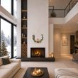 Deko Metallring mit 20 LED, Haus & Eukalyptus 30 cm - Türkranz Weihnachten  3