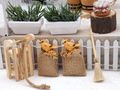 Wichtel Zubehör Miniatur Jute Getreidesack mit Vogel Vorräte Küche 2
