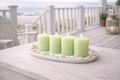 Kerzen in frischen Grün, Softgrün – perfekt für Frühling, Sommer, Advent  Tischdeko, Hochzeit, Kommunion und andere Feste 3