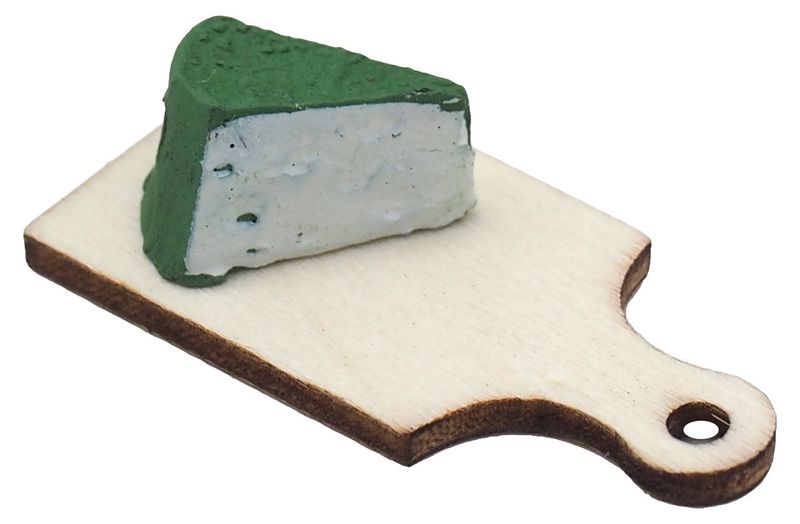 Wichtel Zubehör Käseplatte Käse Grün Schneidebrett 2-4cm Wichteldorf