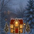 LED Fensterbild Haus, Straßenlaterne & Tannen – Weihnachtsdeko Kinderzimmer 2