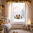 LED Fensterbild Haus, Tannenbäume & Straßenlaterne – Weihnachtsdeko Fenster 3