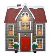 Fensterbild mit LED Haus Tannenbaum Advent Weihnachten Deko 5