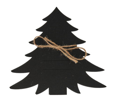 Besteckhalter Tannenbaum Filz Schwarz Weihnachten Deko 18 cm Hoch 4 Stück