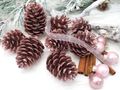 Deko Zapfen Weihnachten Basteln Tischdeko Adventsgesteck Adventskranz 5