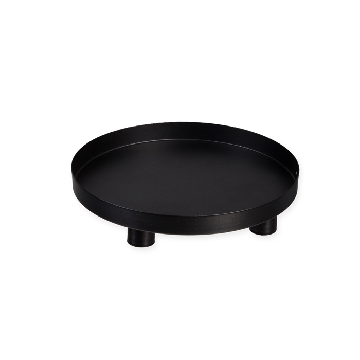 Tablett Kerzentablett Metall Gold oder Schwarz Magnet Füße / Kerzenhalter Tischdeko Weihnachten 20cm Ø